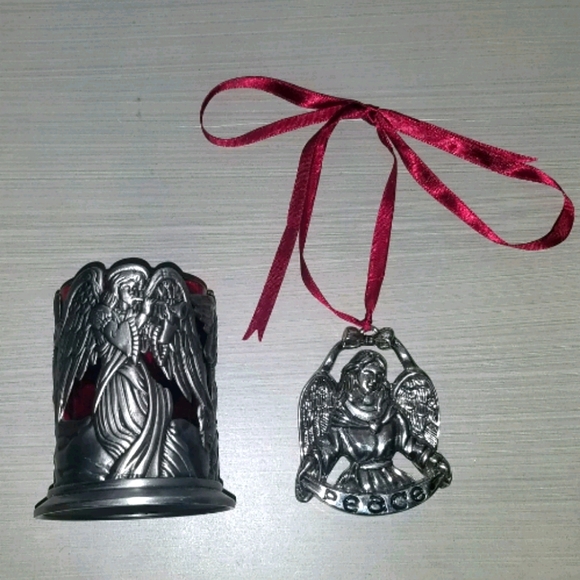Other - Set of 2!! Glass & Metal Votive & Metal Ornament